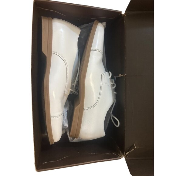 Florsheim  Cap Toe Ox, Jr.  Leather Upper White Smooth Leather 6.5 Big Kid - Picture 3 of 4